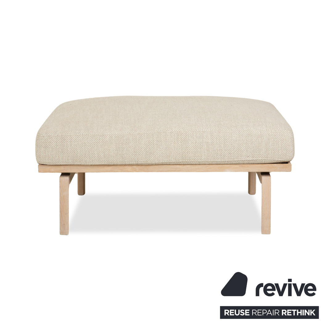 Bolia Elton Stoff Zweisitzer mit Hocker Beige Creme Grau Sofa Couch Holz