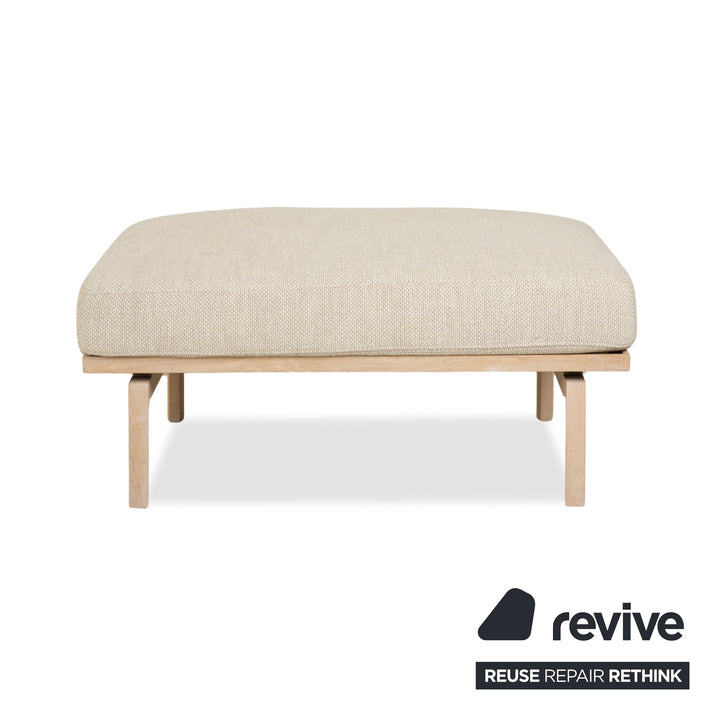 Bolia Elton Fabric Two-Seater with Footstool Beige Cream Grey Sofa Couch Wood