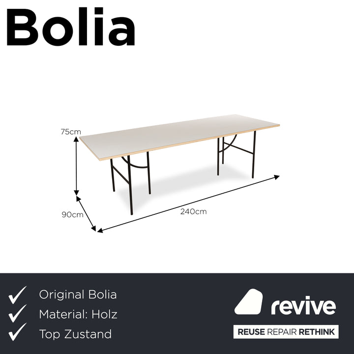 Bolia Holz Esstisch Weiß 240 x 90 x 75 cm