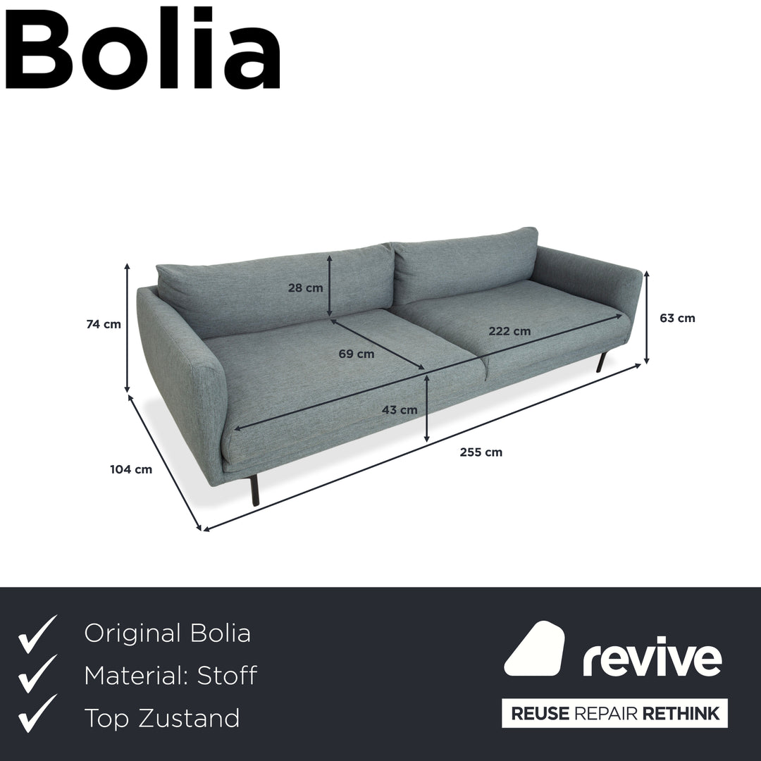 Canapé quatre places Bolia Lomi en tissu gris-bleu-vert