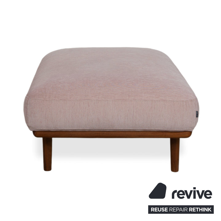 Tabouret en bois et tissu Bolia Madison rose et gris