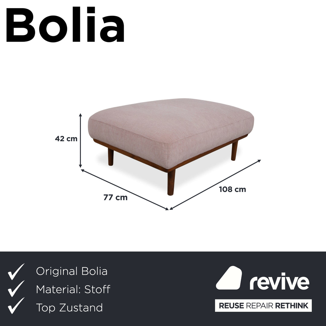 Tabouret en bois et tissu Bolia Madison rose et gris