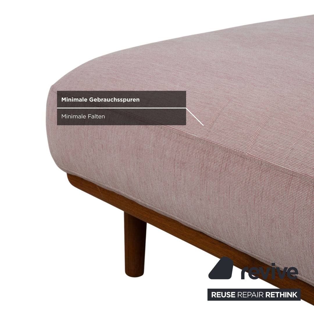 Tabouret en bois et tissu Bolia Madison rose et gris
