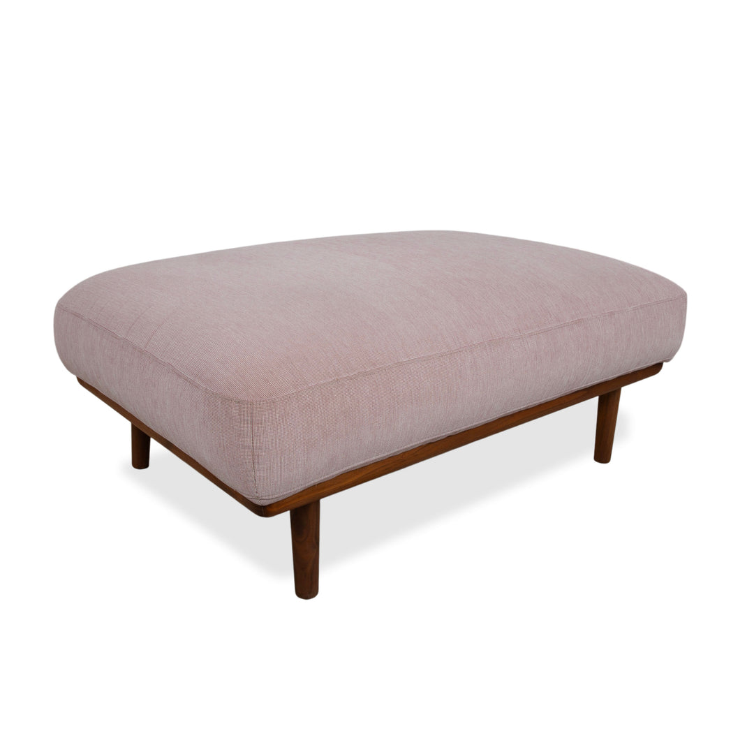 Tabouret en bois et tissu Bolia Madison rose et gris