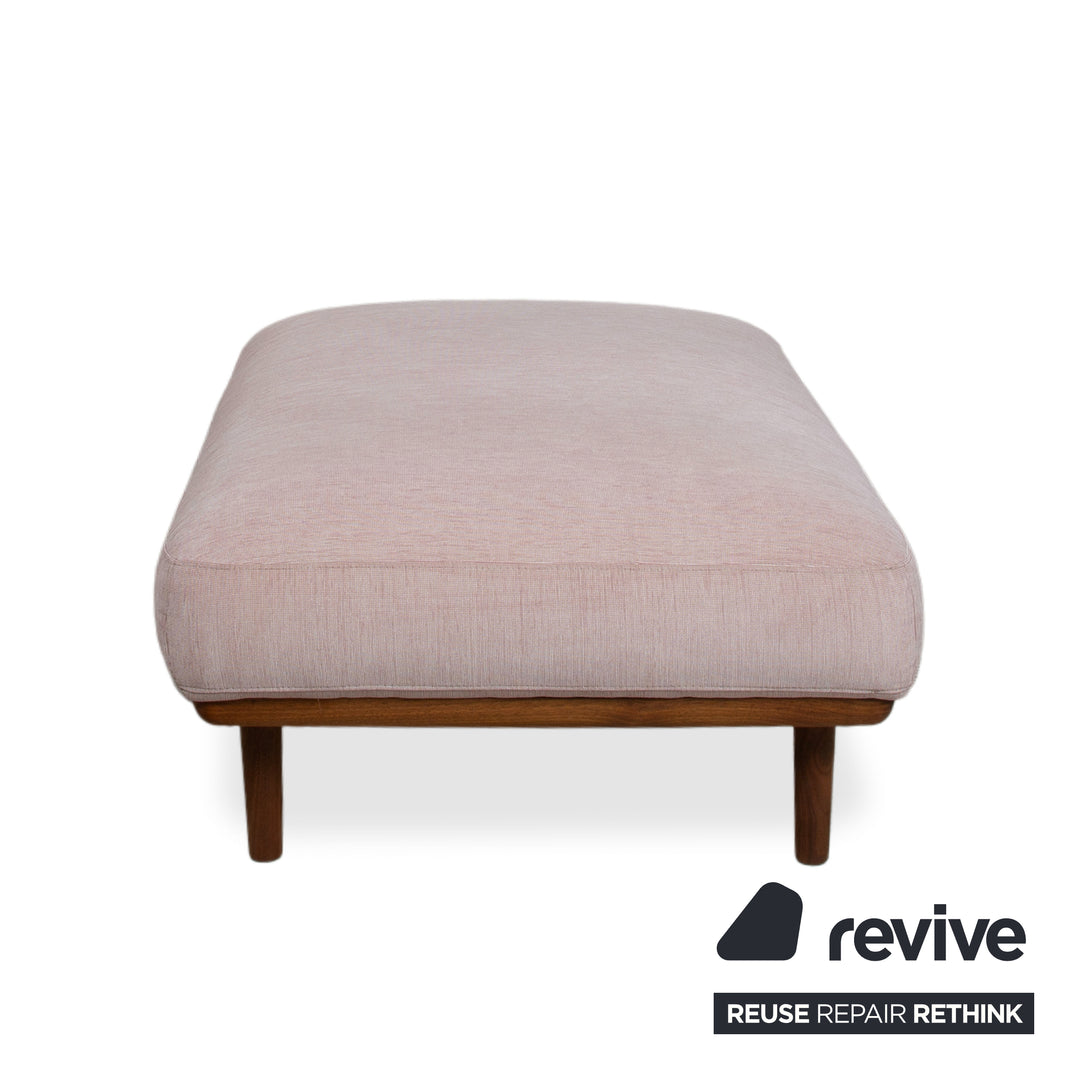 Tabouret en bois et tissu Bolia Madison rose et gris