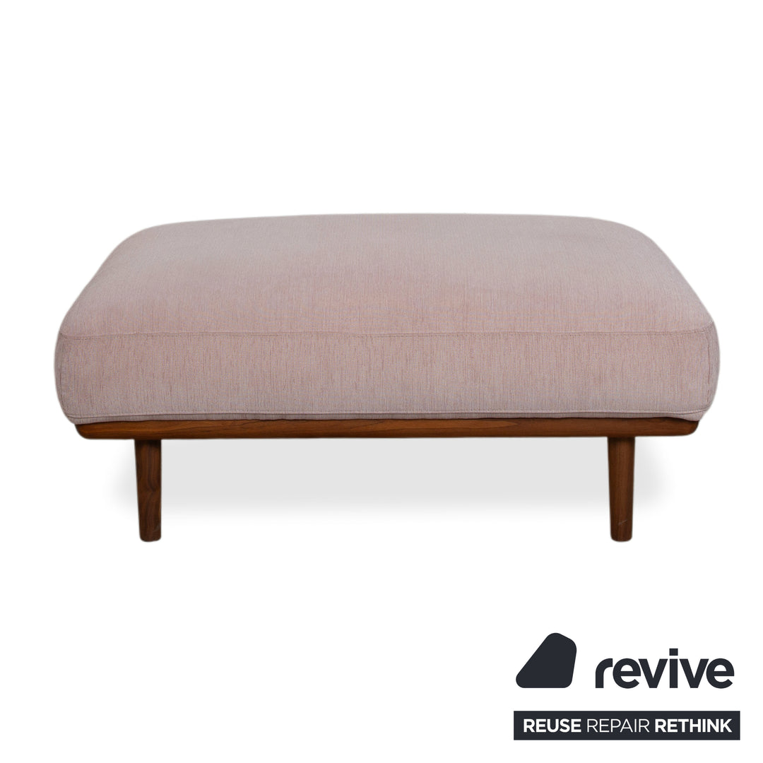 Tabouret en bois et tissu Bolia Madison rose et gris