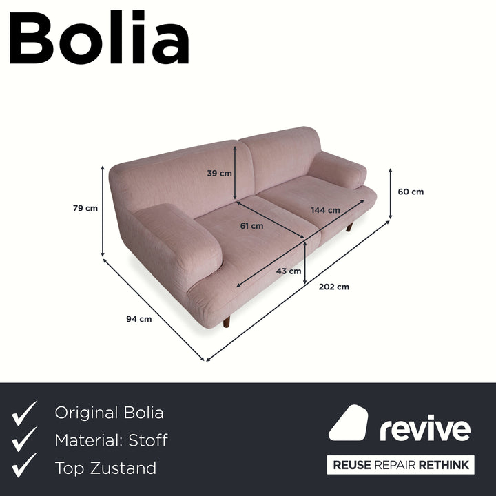 Bolia Madison Fabric Two-Seater Pink Sofa Couch