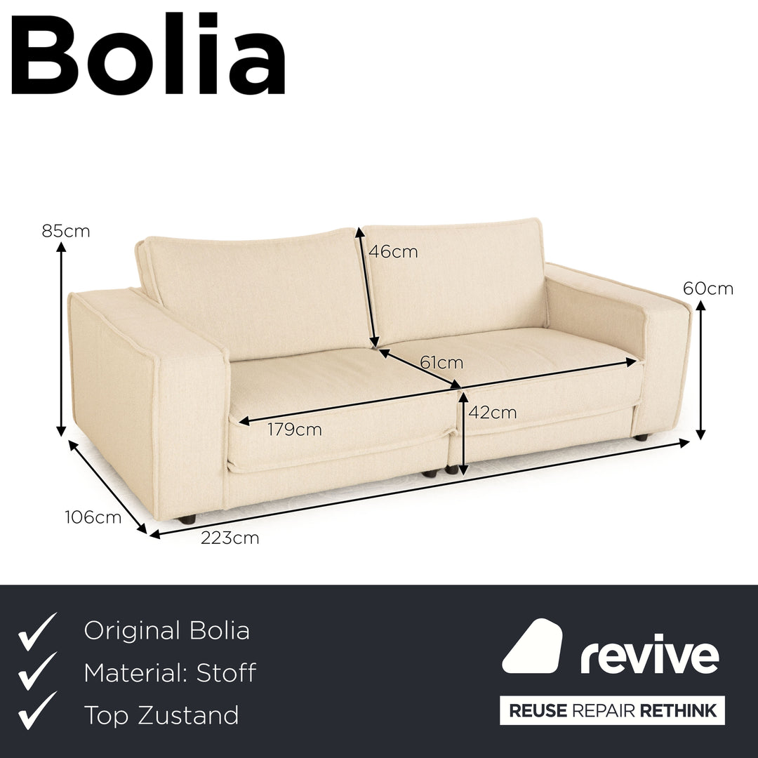 Bolia Noora Stoff Dreisitzer Beige Sofa Couch