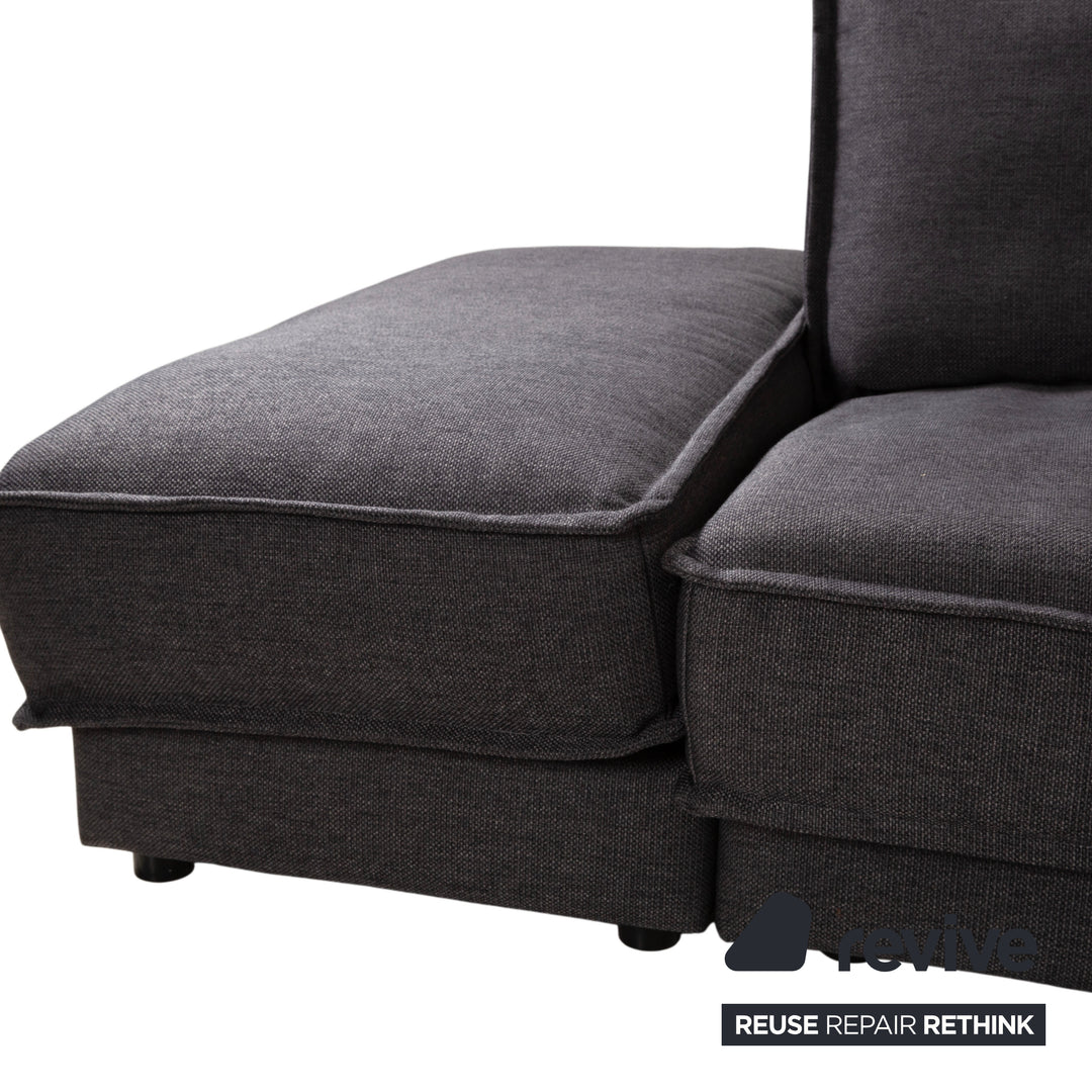 Bolia Noora Stoff Ecksofa Schwarz Anthrazit Dunkelgrau Sofa Couch