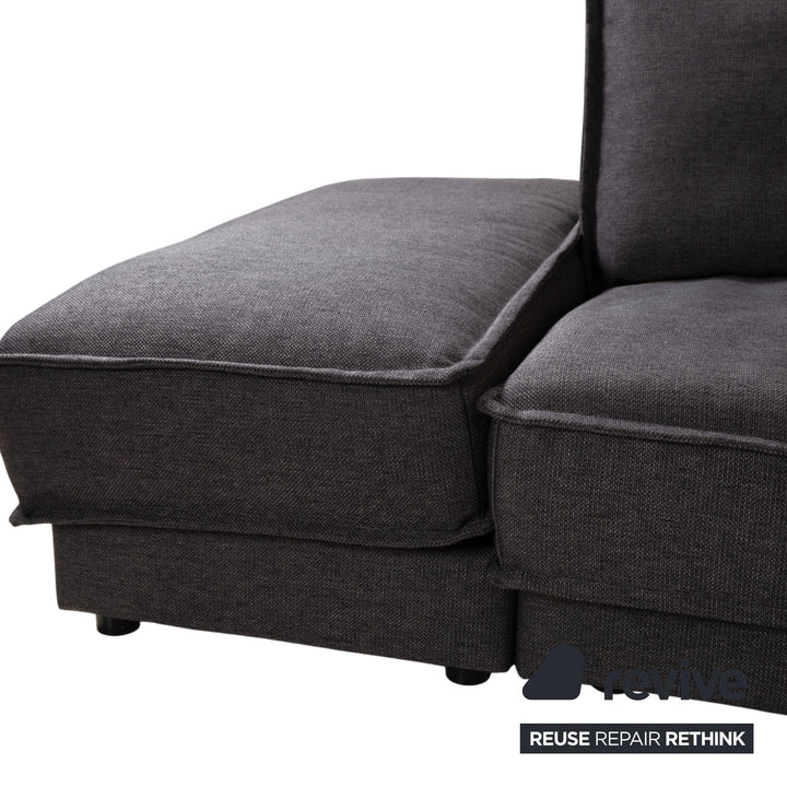 Bolia Noora Stoff Ecksofa Schwarz Anthrazit Dunkelgrau Sofa Couch