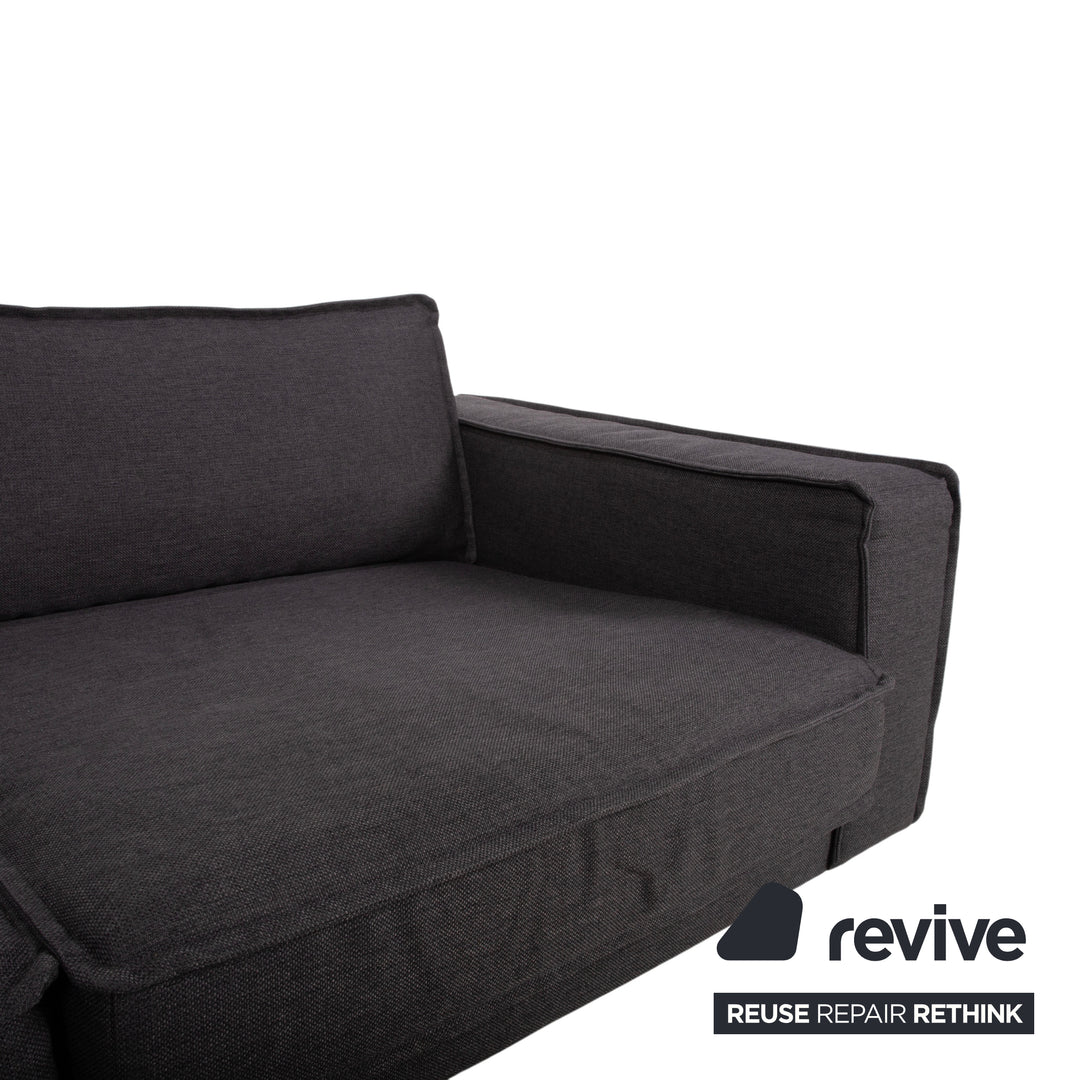 Bolia Noora Stoff Ecksofa Schwarz Anthrazit Dunkelgrau Sofa Couch