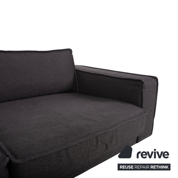 Bolia Noora Stoff Ecksofa Schwarz Anthrazit Dunkelgrau Sofa Couch