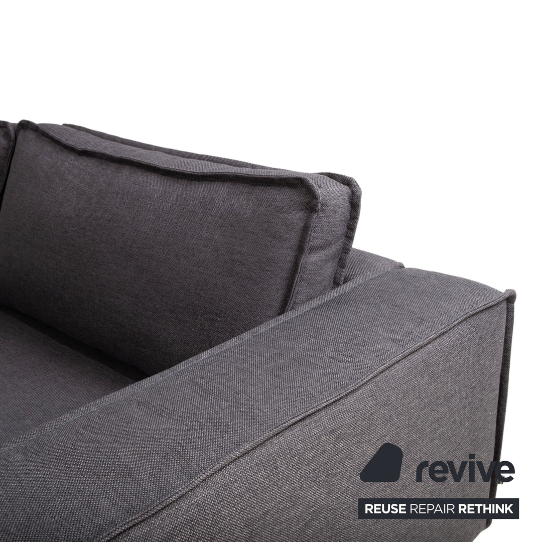 Bolia Noora Stoff Ecksofa Schwarz Anthrazit Dunkelgrau Sofa Couch