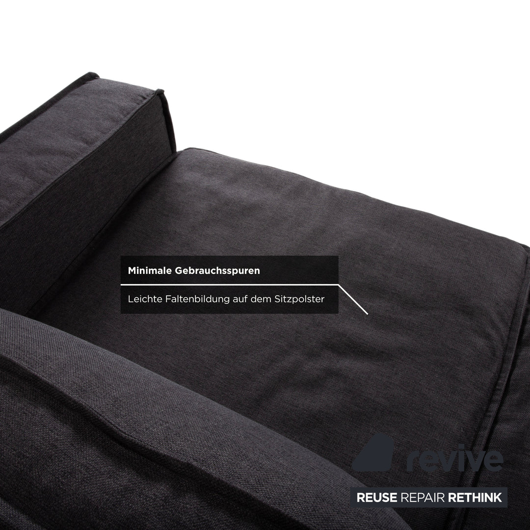 Bolia Noora Stoff Ecksofa Schwarz Anthrazit Dunkelgrau Sofa Couch