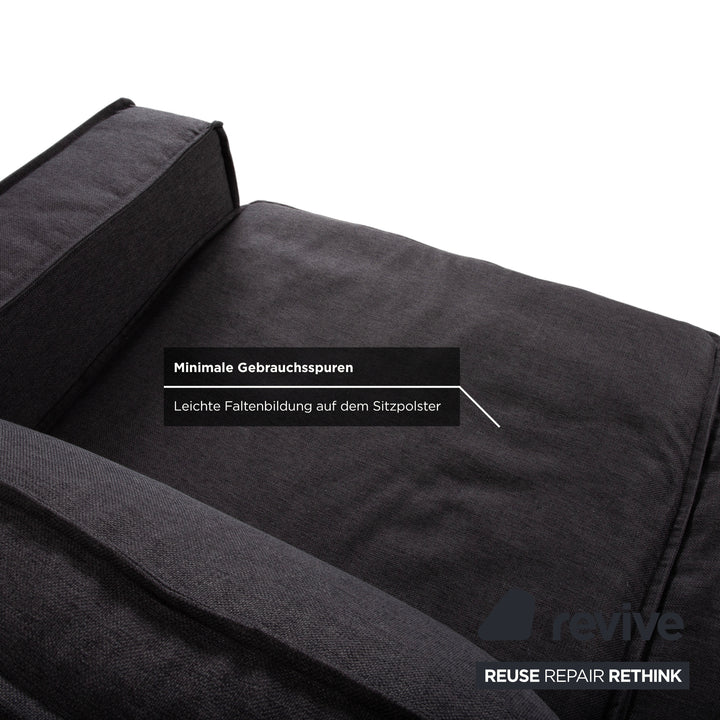 Bolia Noora Stoff Ecksofa Schwarz Anthrazit Dunkelgrau Sofa Couch