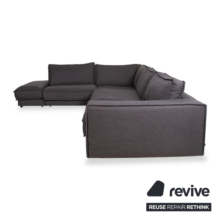 Bolia Noora Stoff Ecksofa Schwarz Anthrazit Dunkelgrau Sofa Couch
