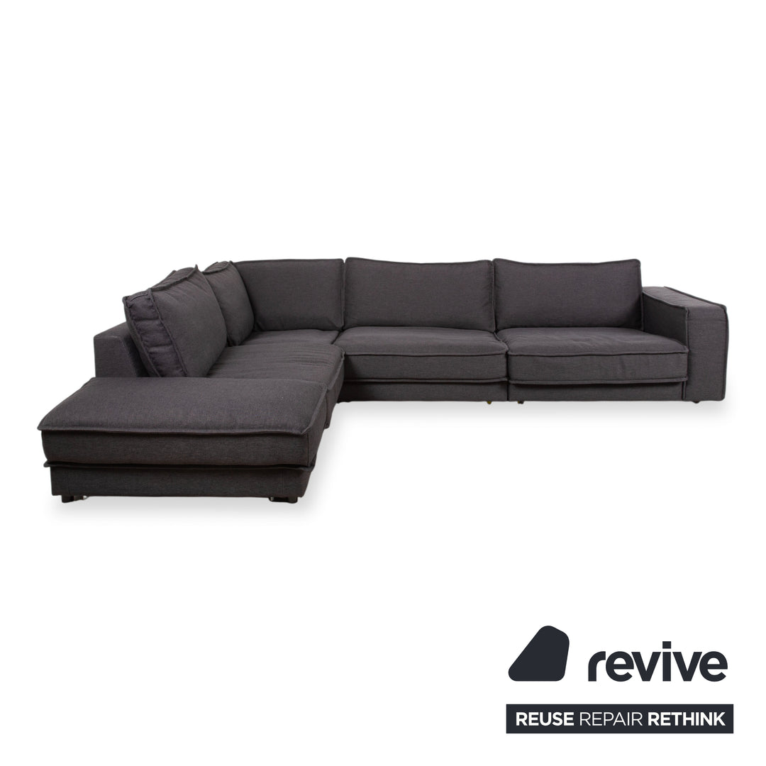 Bolia Noora Stoff Ecksofa Schwarz Anthrazit Dunkelgrau Sofa Couch