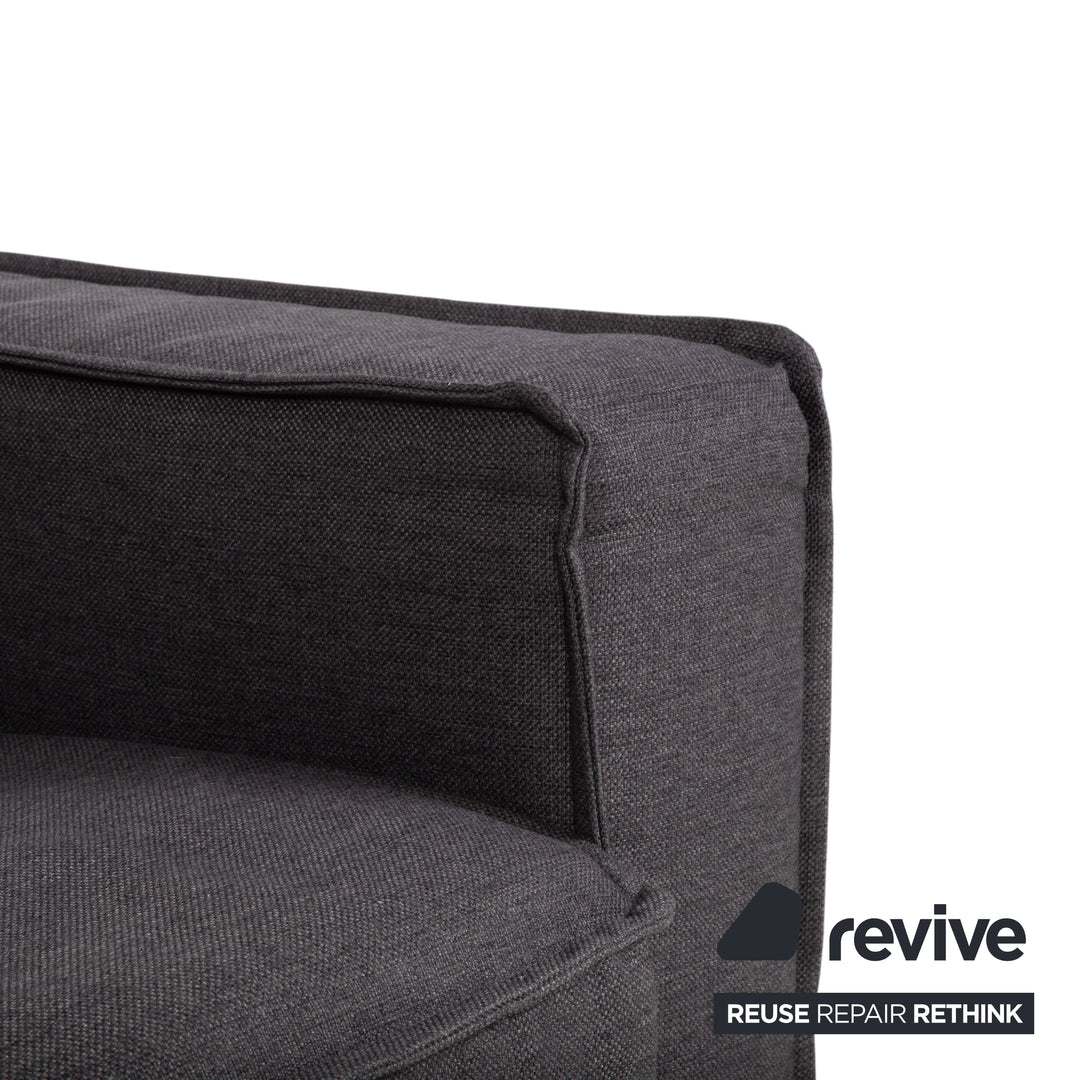 Bolia Noora Stoff Ecksofa Schwarz Anthrazit Dunkelgrau Sofa Couch