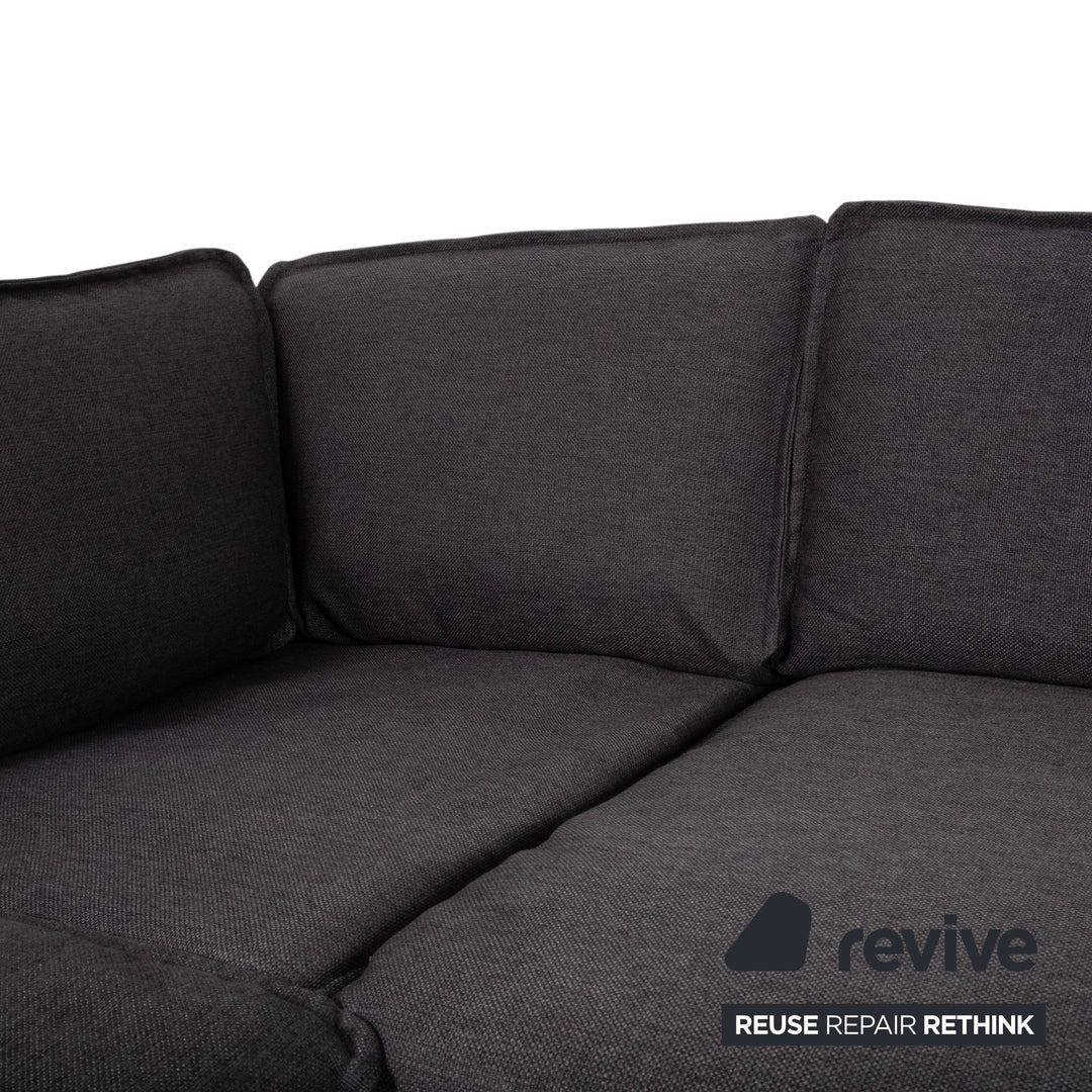 Bolia Noora Stoff Ecksofa Schwarz Anthrazit Dunkelgrau Sofa Couch