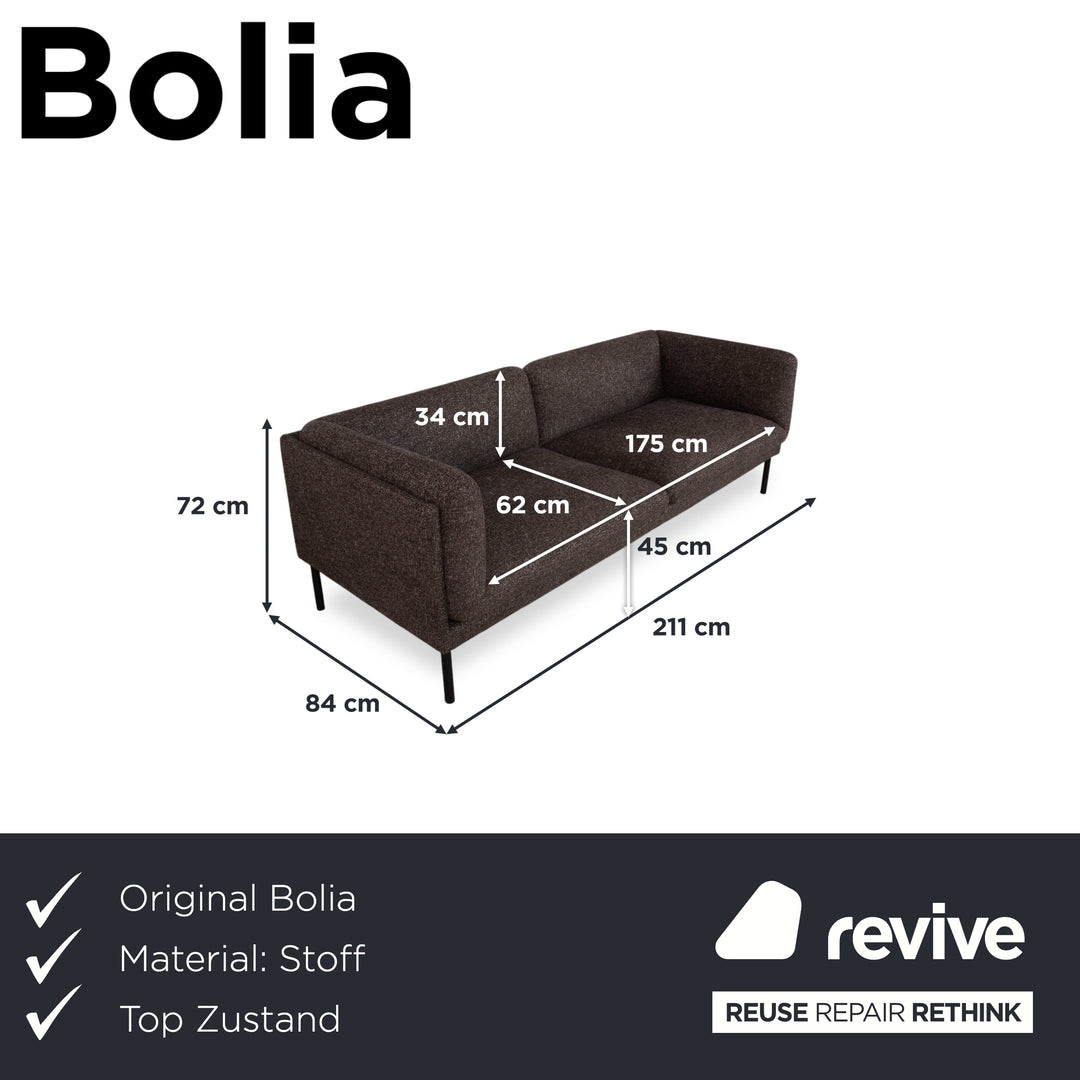 Bolia Paste Stoff Zweisitzer Braun Taupe Sofa Couch