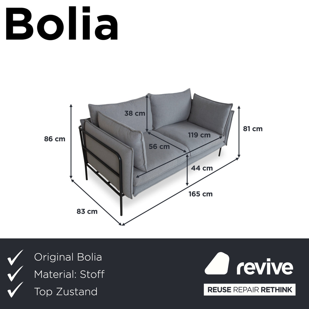 Bolia Pepe Stoff Zweisitzer Grau Sofa Couch