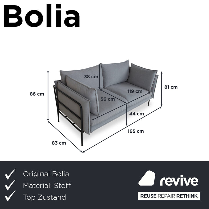Bolia Pepe Stoff Zweisitzer Grau Sofa Couch