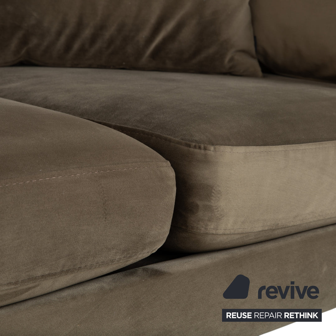 Bolia Scandinavia Three-Seater Stool Fabric Sofa Olive Green Couch