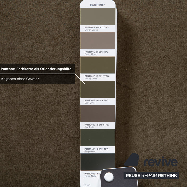 Bolia Scandinavia Dreisitzer Hocker Stoff Sofa Oliv Grün Couch