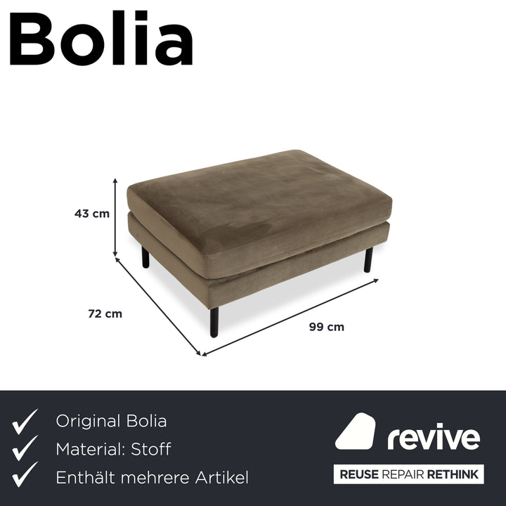 Bolia Scandinavia Three-Seater Stool Fabric Sofa Olive Green Couch