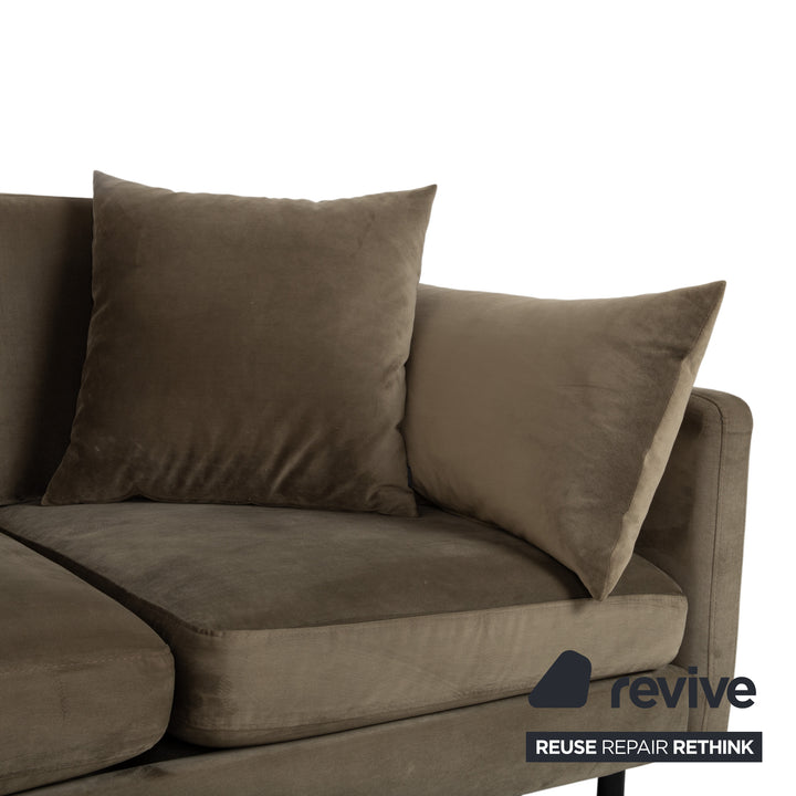 Bolia Scandinavia Three-Seater Stool Fabric Sofa Olive Green Couch