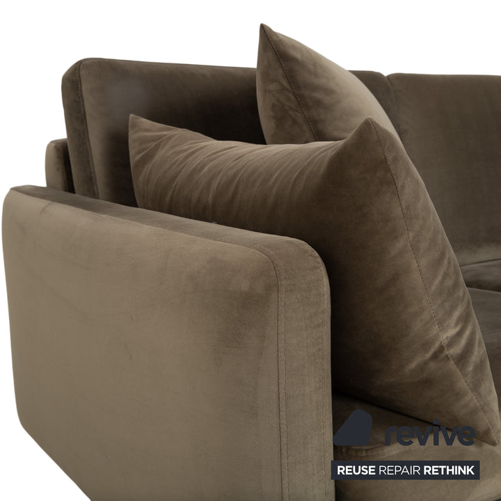 Bolia Scandinavia Three-Seater Stool Fabric Sofa Olive Green Couch