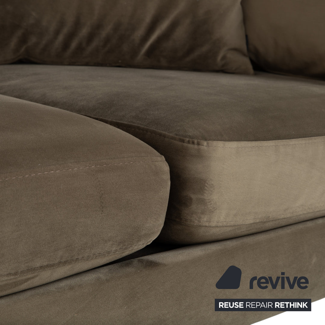 Bolia Scandinavia Three-Seater Fabric Sofa Olive Green Couch