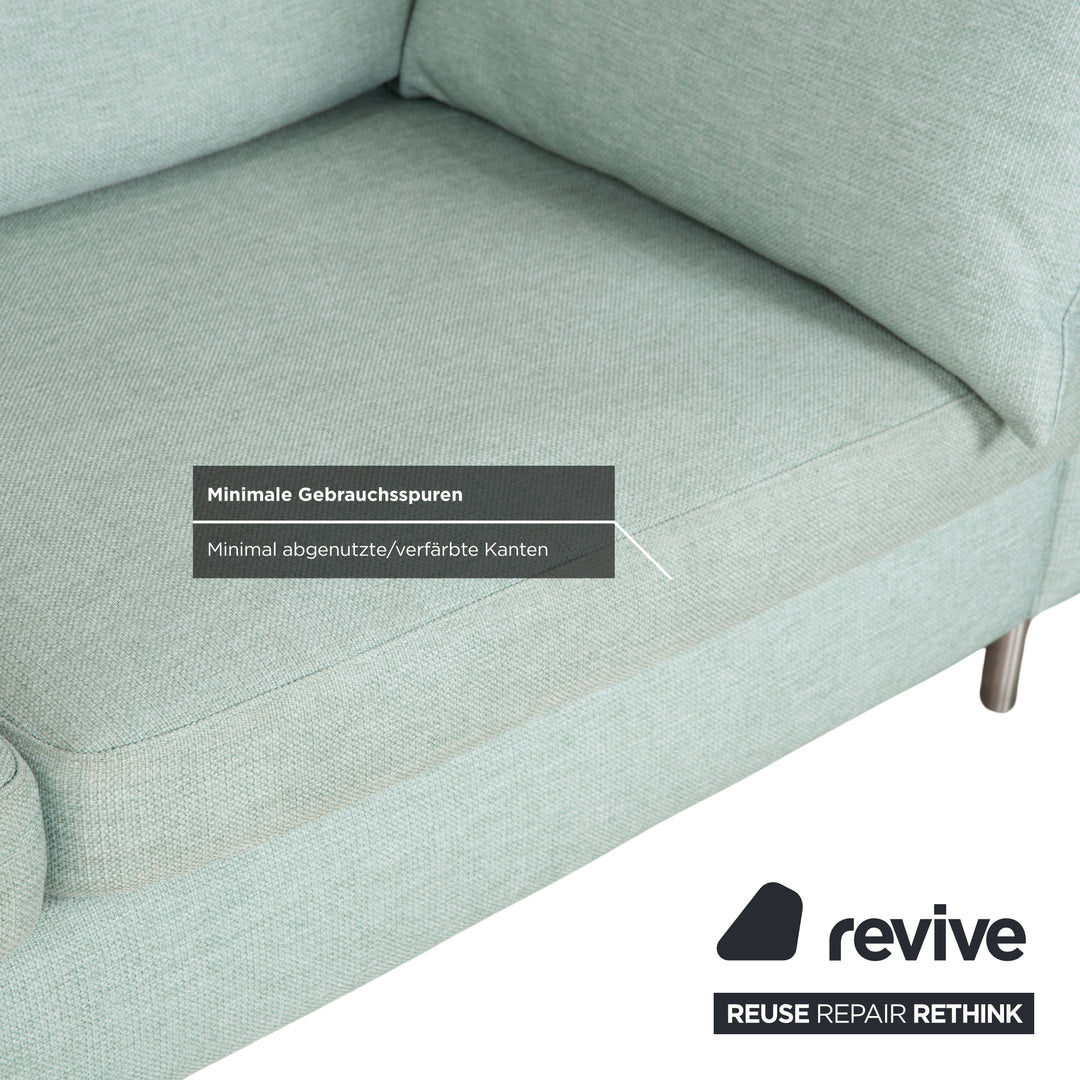 Bolia Scandinavia Fabric Three-Seater Ottoman Green Blue Sofa Couch