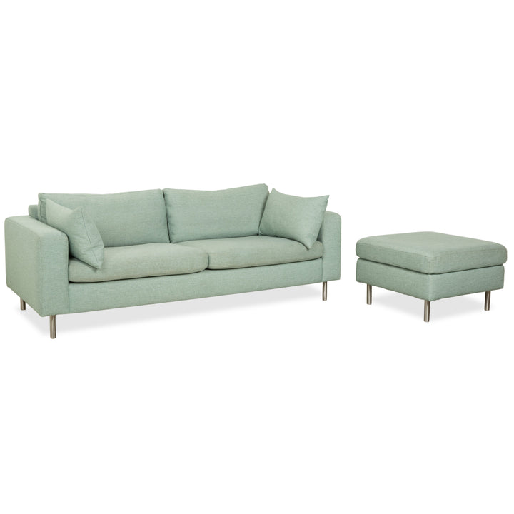 Bolia Scandinavia Fabric Three-Seater Ottoman Green Blue Sofa Couch