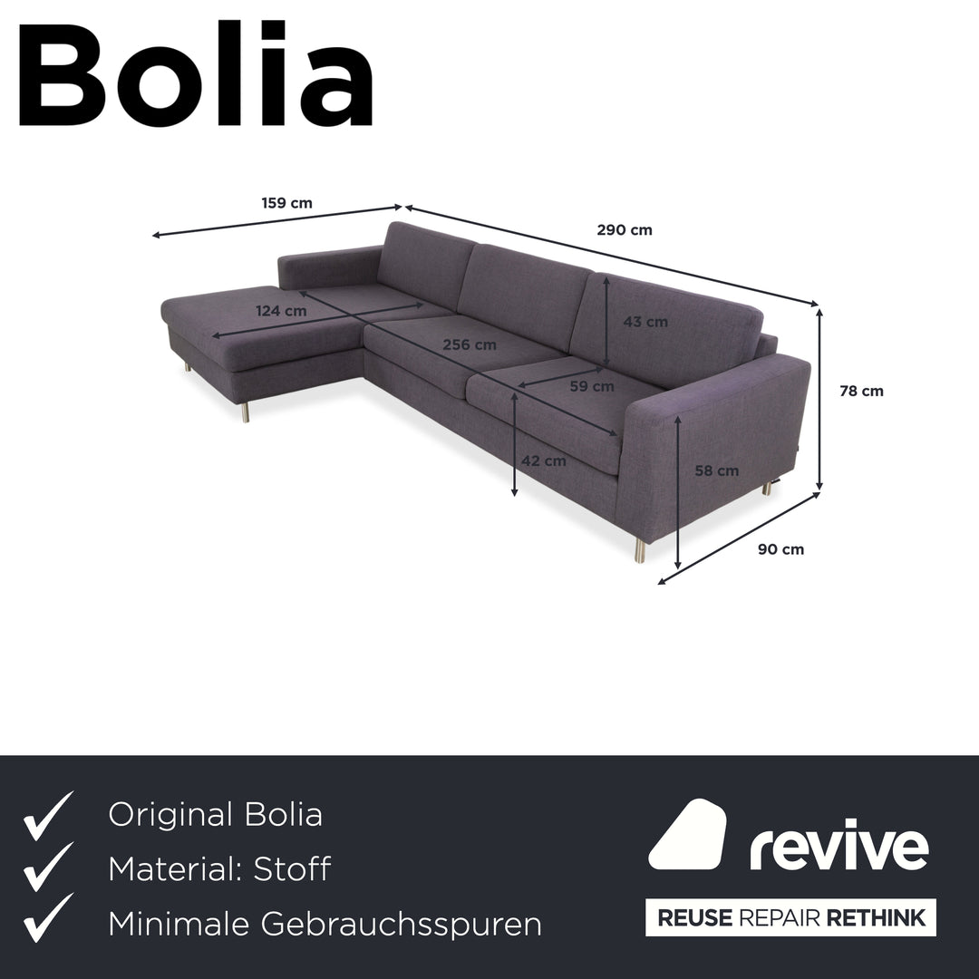 Canapé d'angle Bolia Scandinavia en tissu gris et bleu