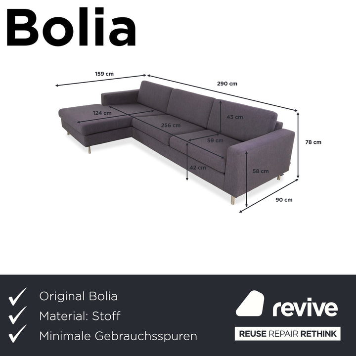 Canapé d'angle Bolia Scandinavia en tissu gris et bleu