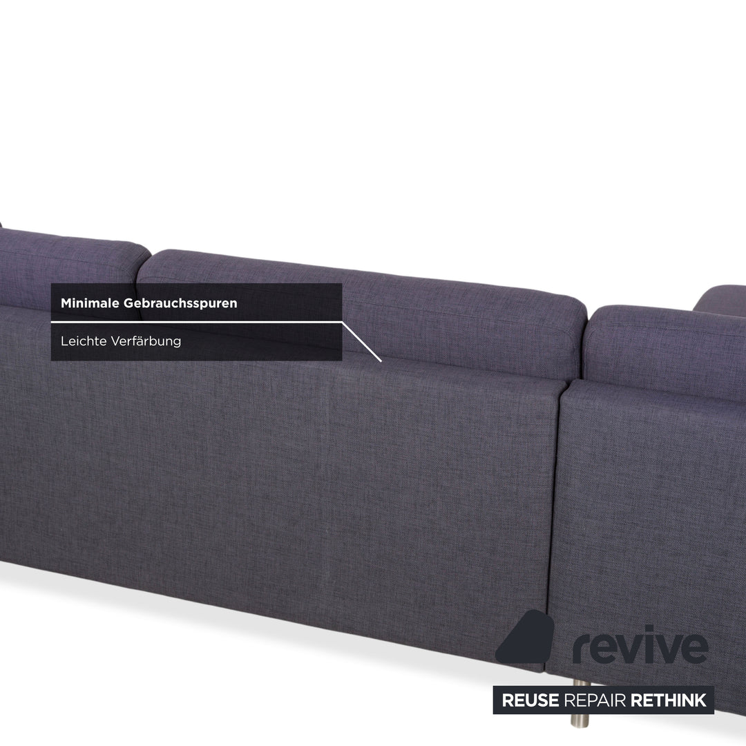 Canapé d'angle Bolia Scandinavia en tissu gris et bleu
