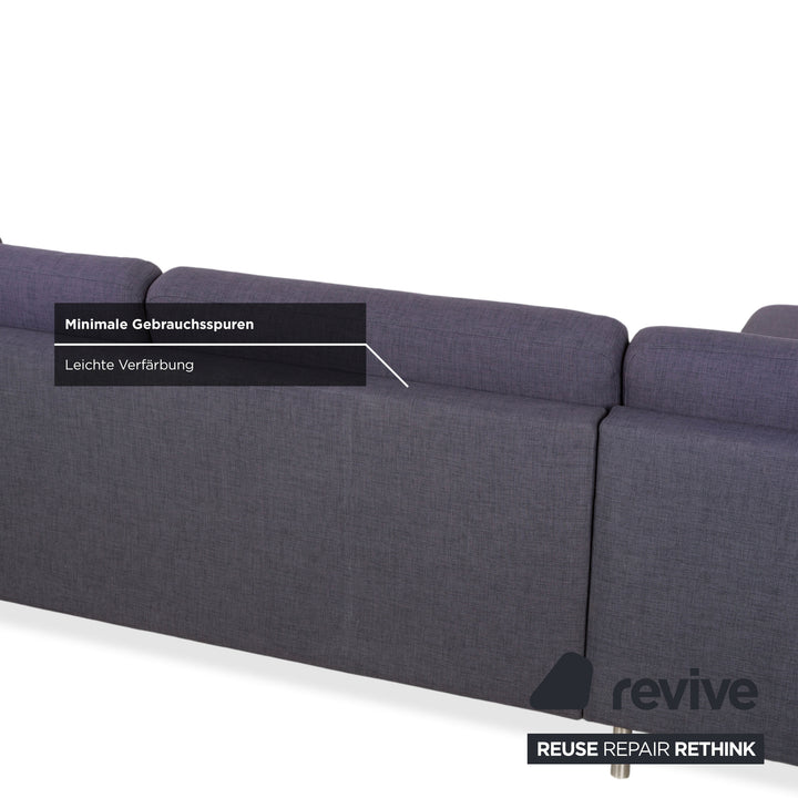 Canapé d'angle Bolia Scandinavia en tissu gris et bleu