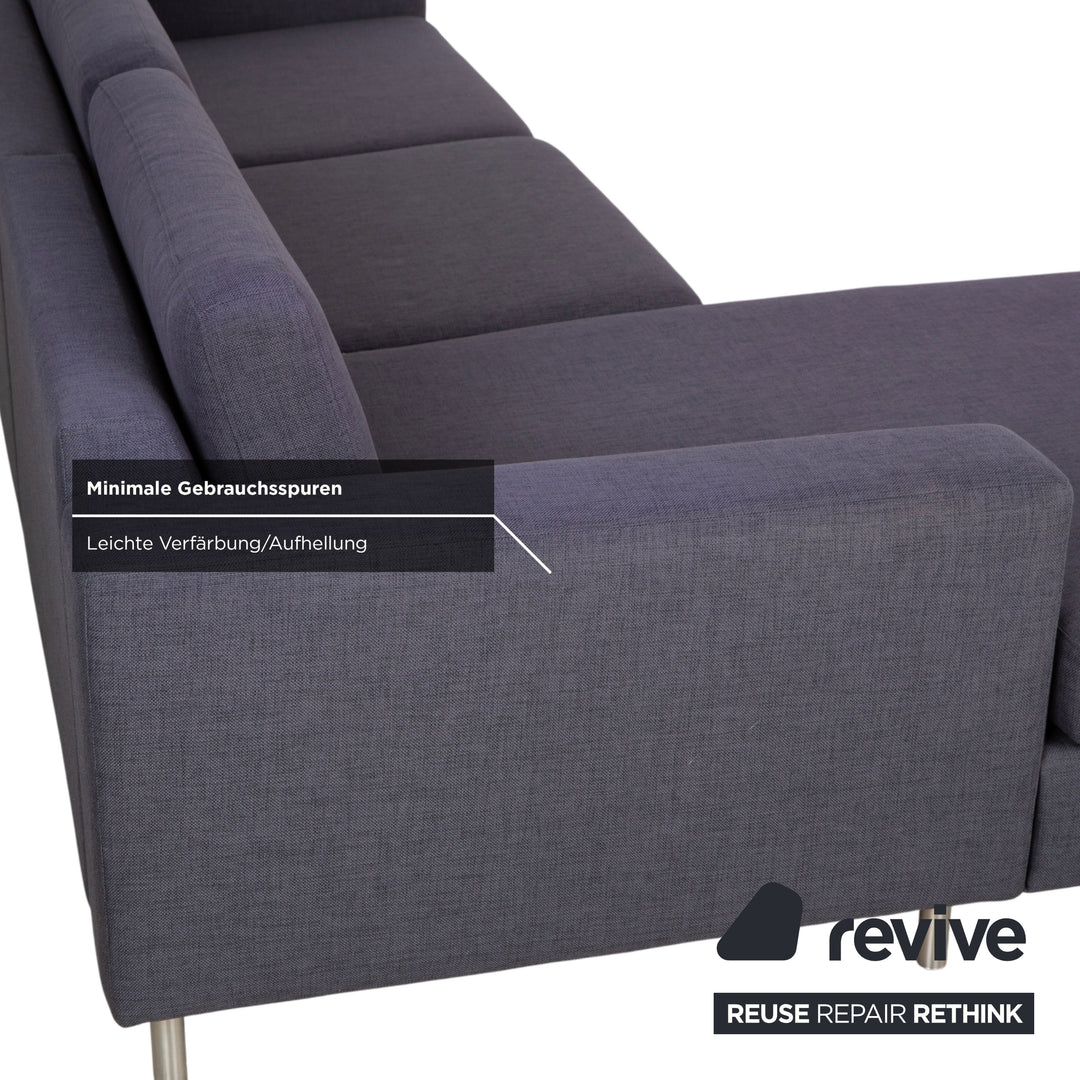 Canapé d'angle Bolia Scandinavia en tissu gris et bleu