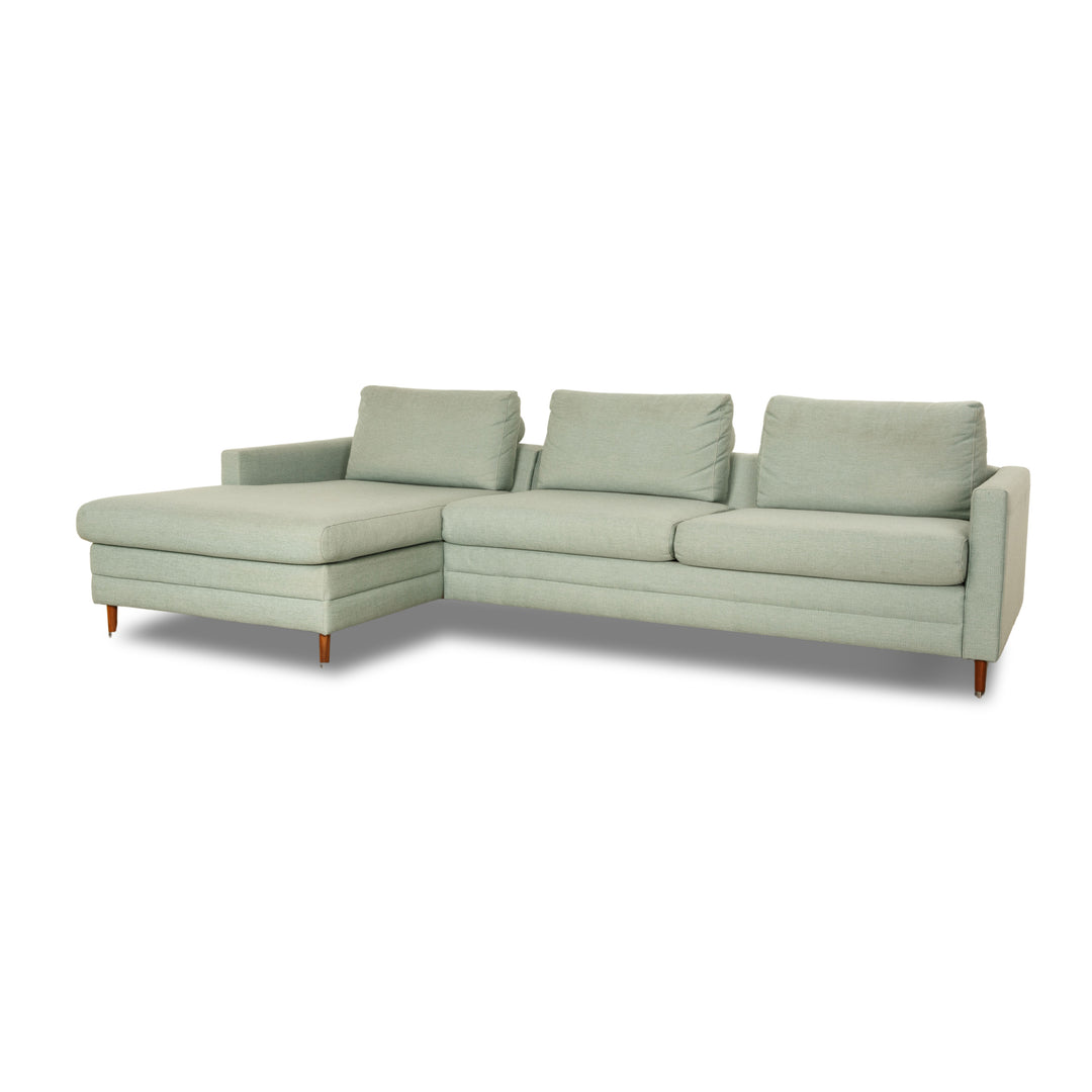 Bolia Scandinavia Canapé d'angle en tissu vert turquoise gris Récamiere canapé gauche