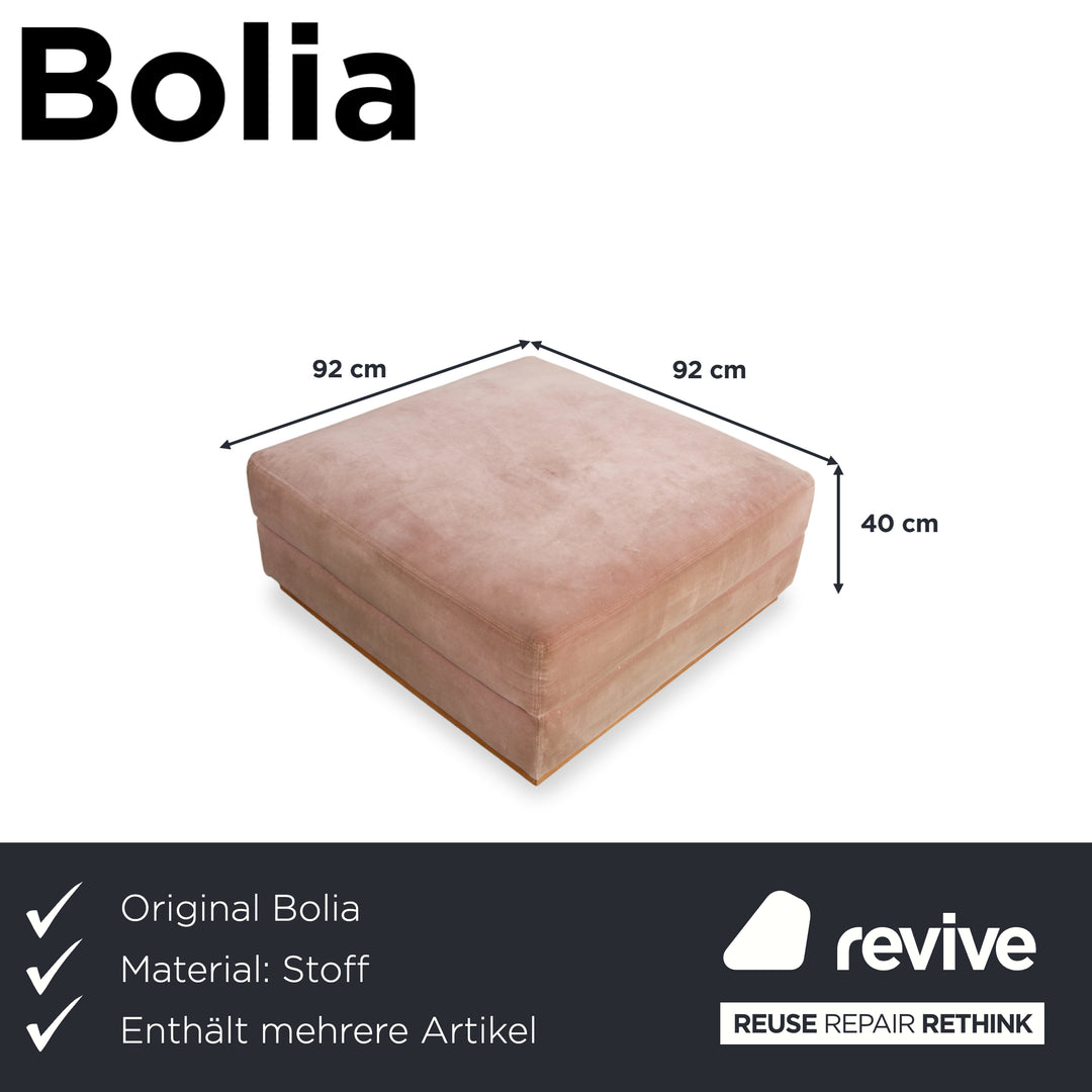 Bolia Sepia Garnitur Stoff Dreisitzer Hocker Rosé Altrosa Sofa Couch Staufach