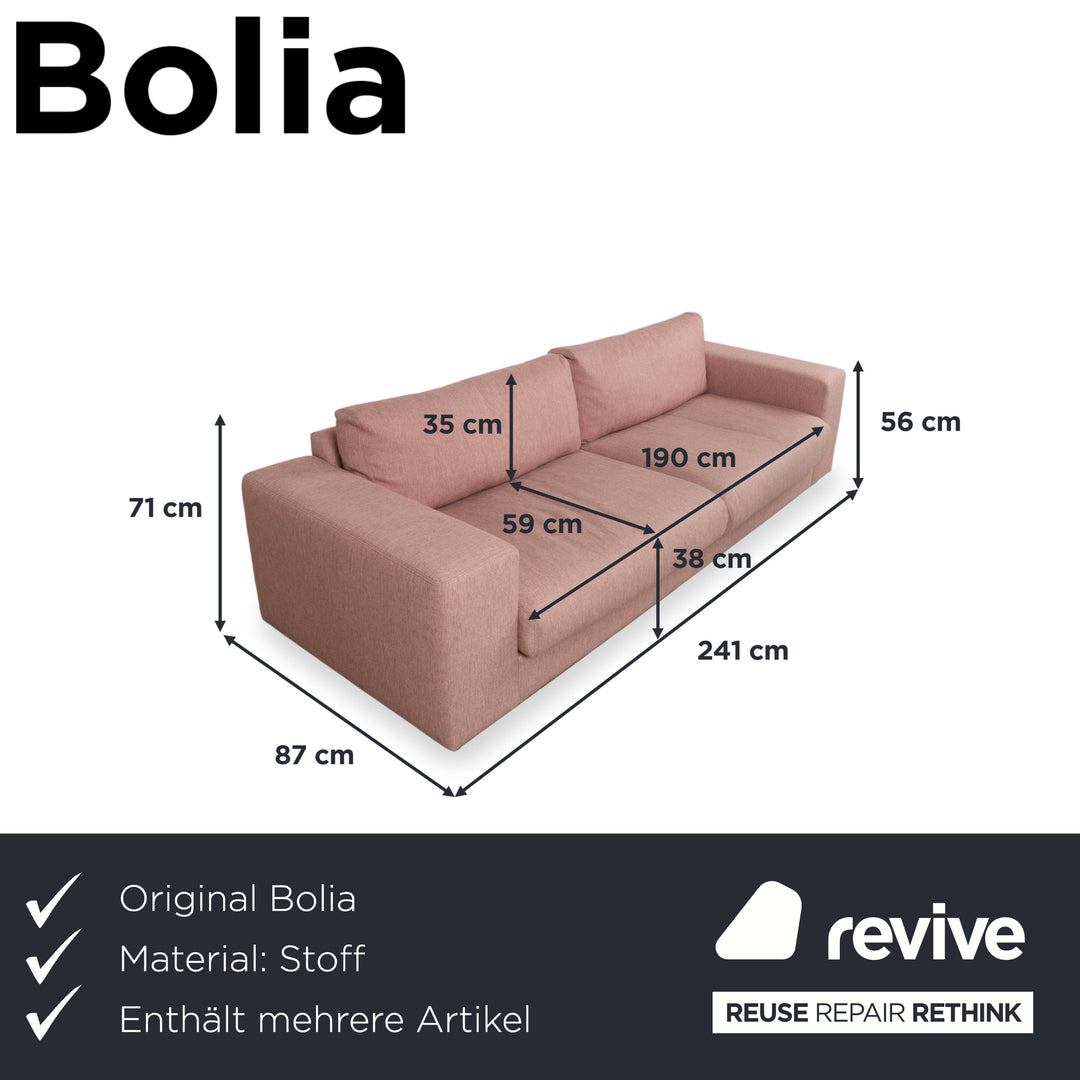 Bolia Sepia Garnitur Stoff Dreisitzer Hocker Rosé Altrosa Sofa Couch Staufach