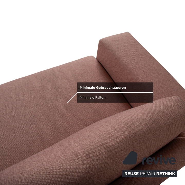 Bolia Sepia Garnitur Stoff Dreisitzer Hocker Rosé Altrosa Sofa Couch Staufach