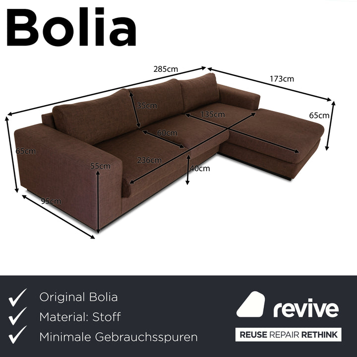 Bolia Sepia Stoff Ecksofa Braun Recamiere Rechts Sofa Couch