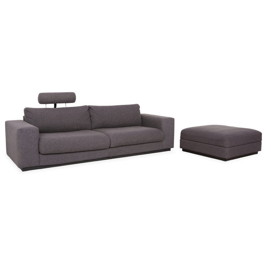 Bolia Sepia Fabric Sofa Ottoman Grey Couch
