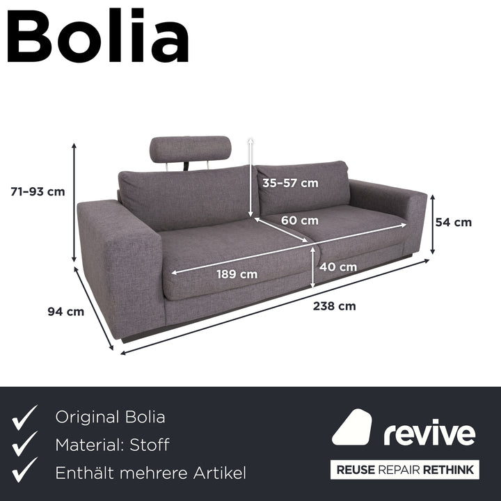 Canapé-pouf en tissu sépia Bolia, gris