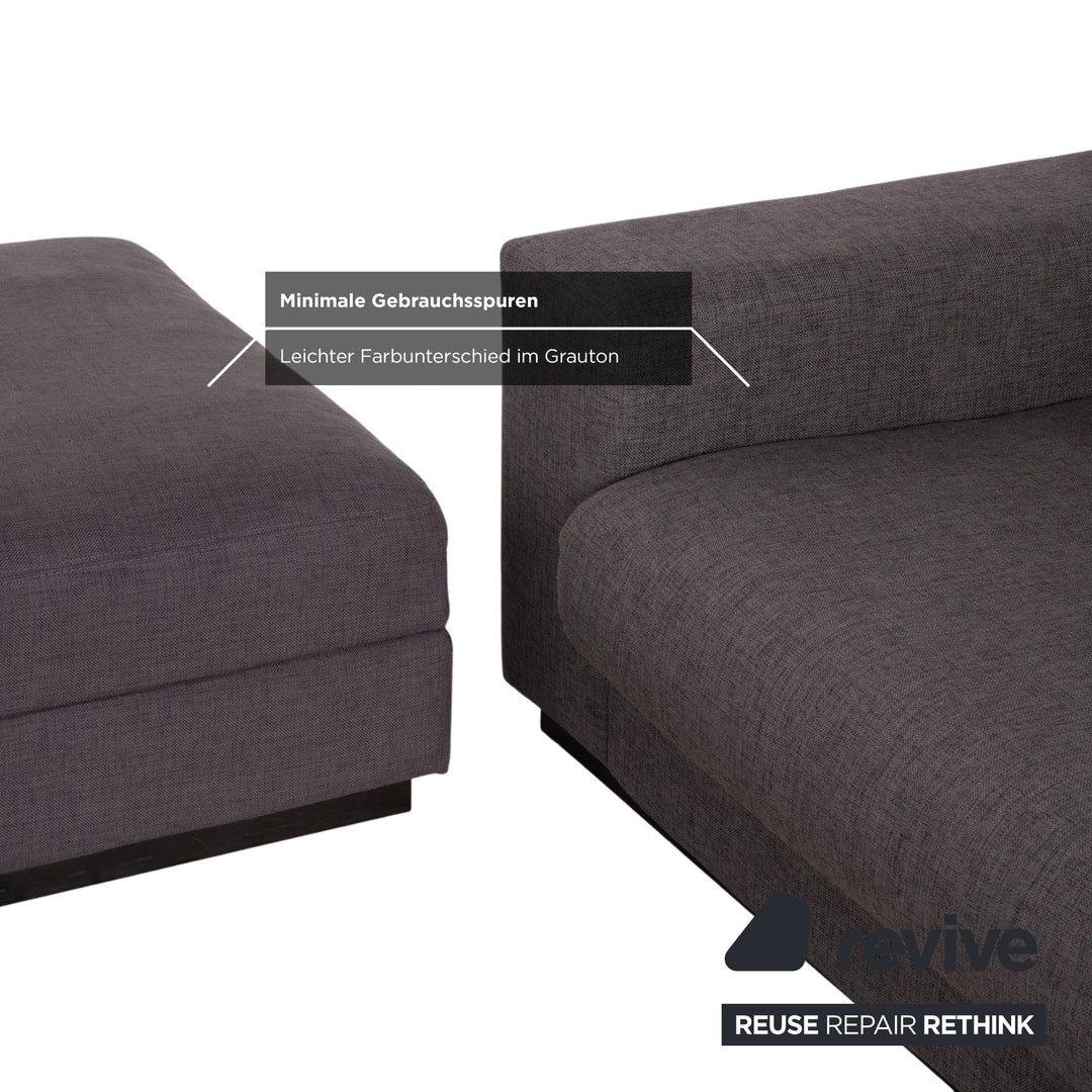 Canapé-pouf en tissu sépia Bolia, gris