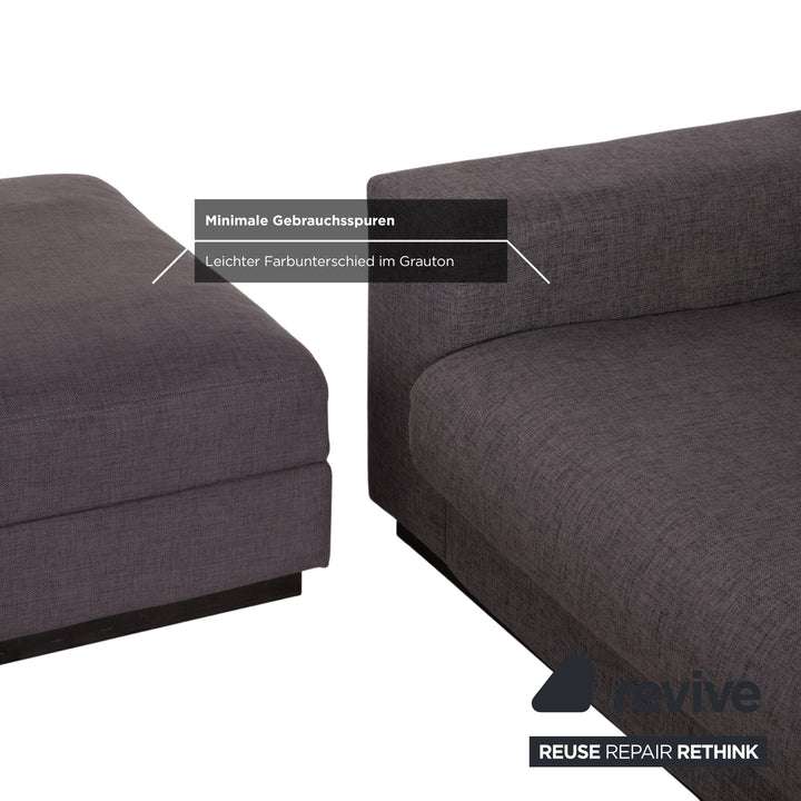 Canapé-pouf en tissu sépia Bolia, gris