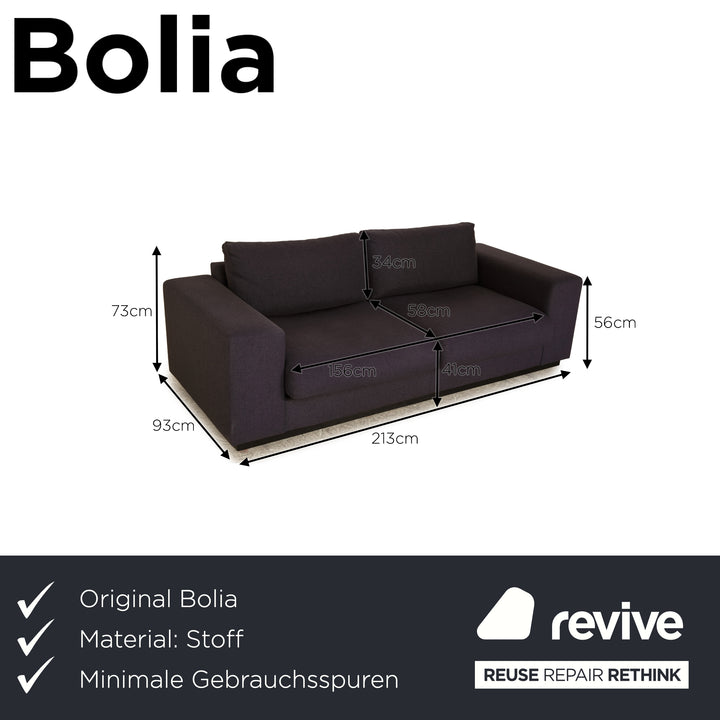 Bolia Sepia Fabric Two Seater Dark Blue Grey Sofa Couch