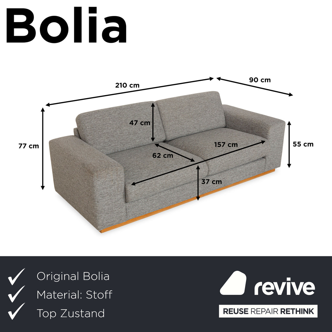 Bolia Sepia Fabric Two-Seater Grey Sofa Couch